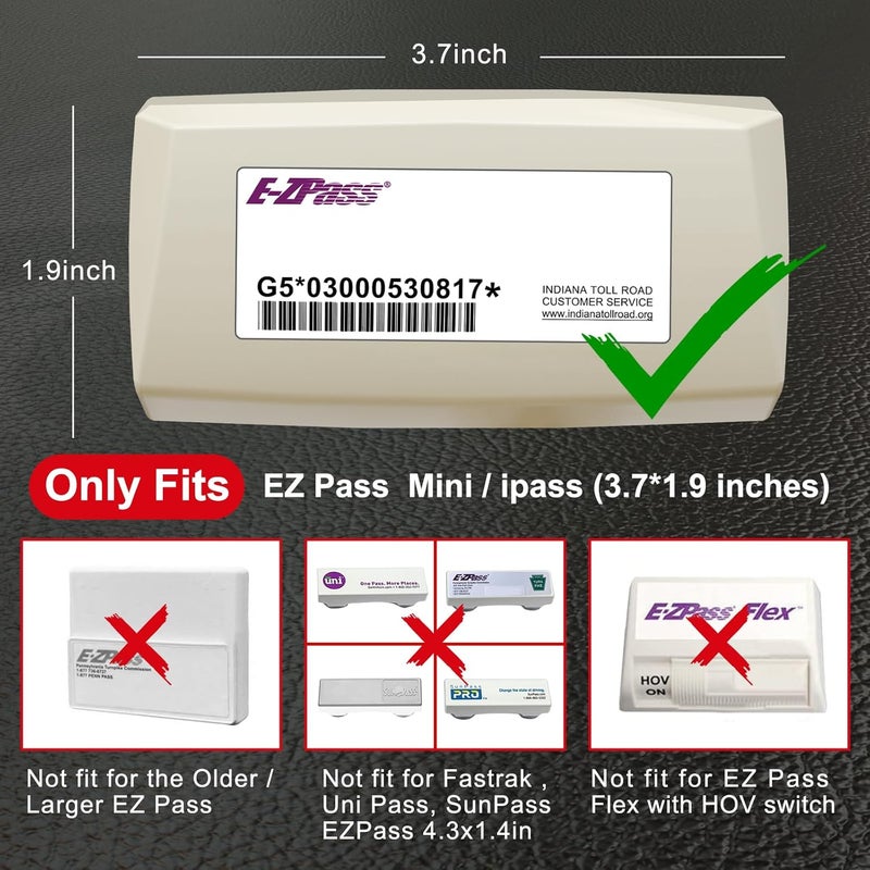 FLLIK EZ Pass Holder for Windshield. Ezpass with Strong Suction Cups. Toll Pass Transponder iPass Holder. (Clear, 2Pack) - Image 5